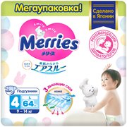 Merries подгузники L, 9-14 кг, 64 шт., белый