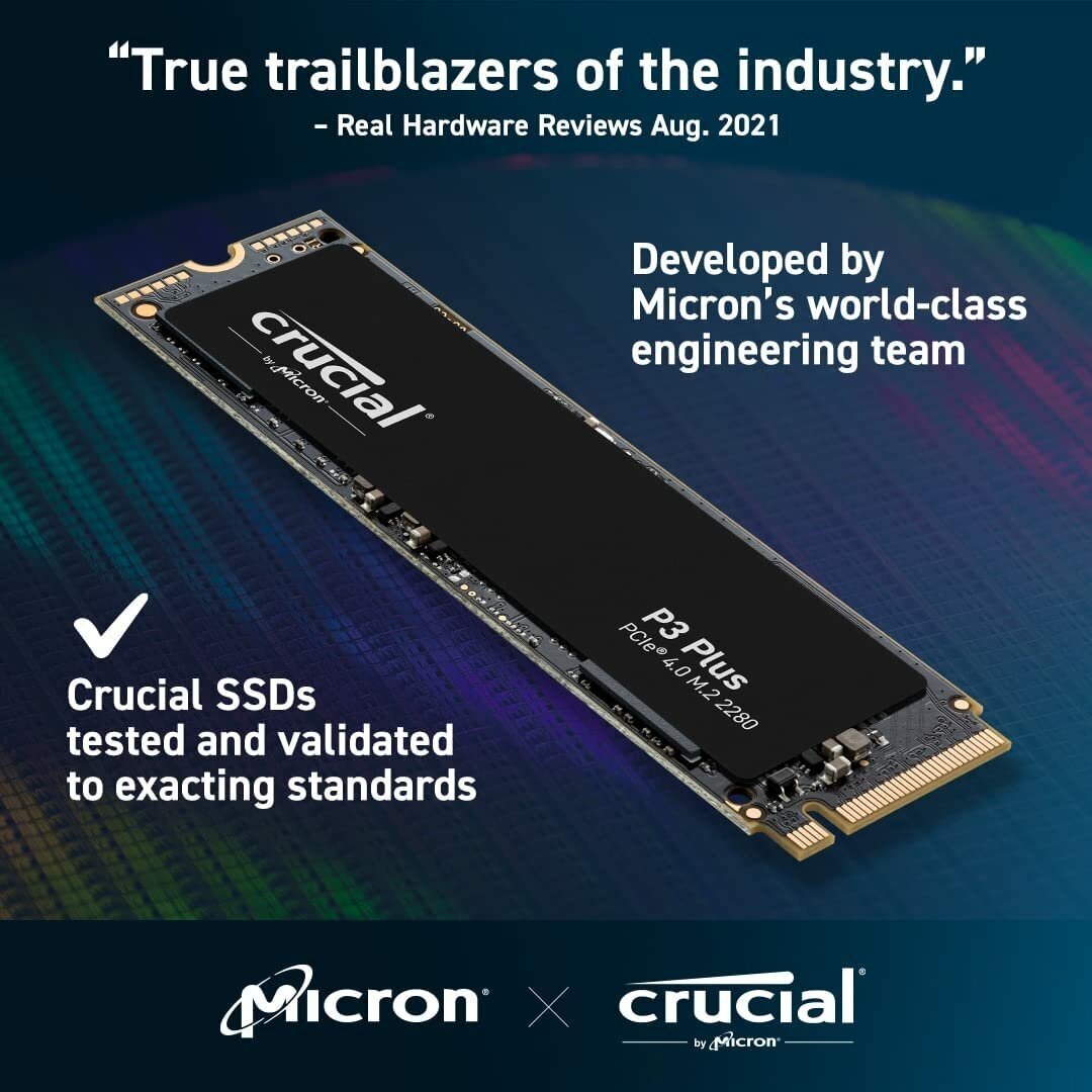 Накопитель SSD M.2 2280 Crucial P3 Plus 4TB PCIe Gen 4 x4 NVMe 4800/4100MB/s TBW 800 - фото №3