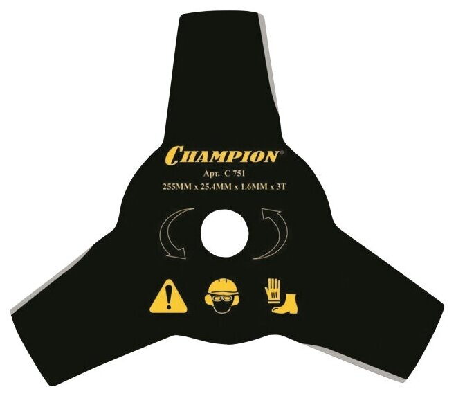 Нож для жесткой травы champion 3/230/25,4 тип в