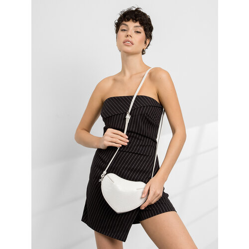 Сумка KEDDO COUTURE, фактура под рептилию, белый