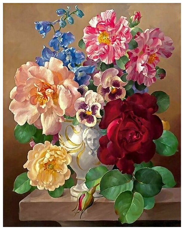 Рисунок на ткани Каролинка "Розы", 27,3x34,4 см