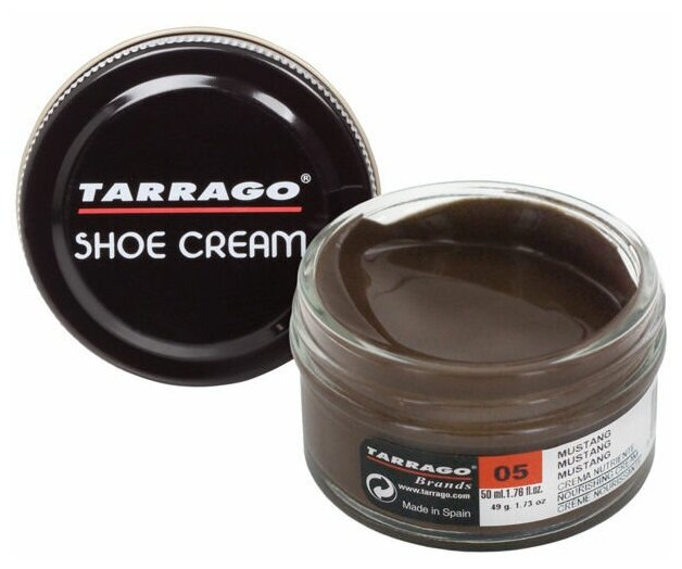 Крем для обуви, всех видов гладких кож, TARRAGO, SHOE Cream, стекло, 50мл., TCT31-005 MUSTANG (Мустанг) - фотография № 1