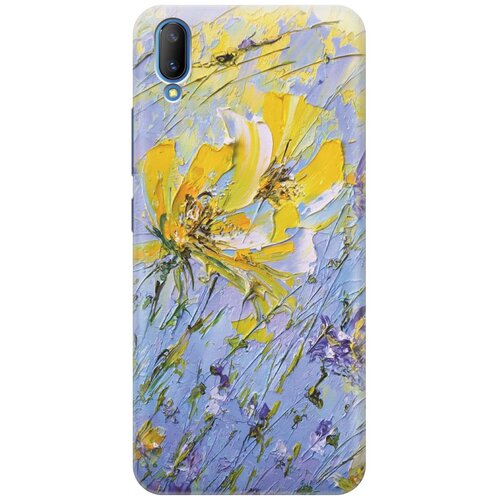 фото Re:paчехол - накладка artcolor для vivo v11 с принтом "желтое на синем"