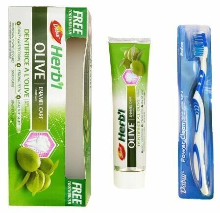 Зубная паста Dabur Herbl для защиты зубной эмали с оливой + зубная щетка, 150 г - фото №15