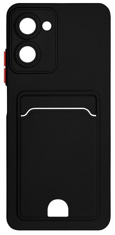Силиконовый чехол с отделением для карты для Realme 10 Pro (5G) DF rmCardCase-07 (black)
