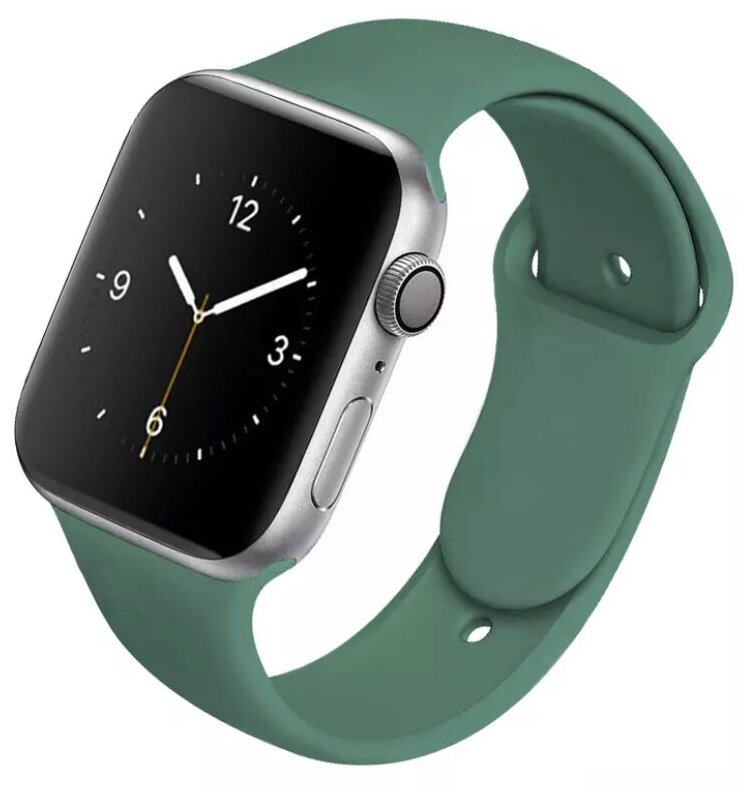 Силиконовый ремешок для Apple Watch 38/40/41 mm матово-зеленый размер s/m