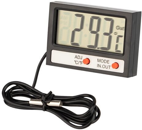 Термометр электронный Rexant комнатно-уличный с часами