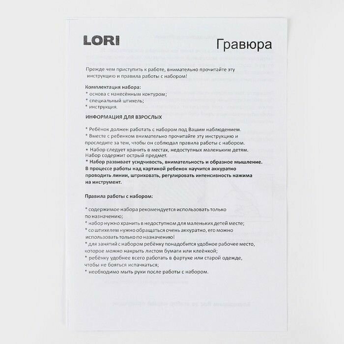 Гравюра LORI Милашки, большая, с эффектом голографик "Енотик" (Гр-572)