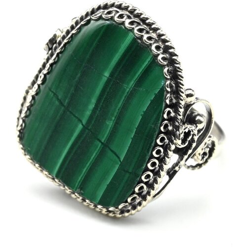 Кольцо Радуга Камня, малахит, размер 19, зеленый
