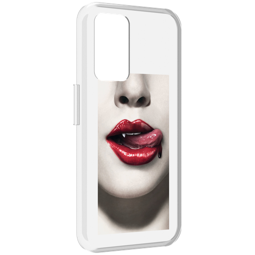 Чехол MyPads губы-вампирши для Realme GT Neo3T задняя-панель-накладка-бампер