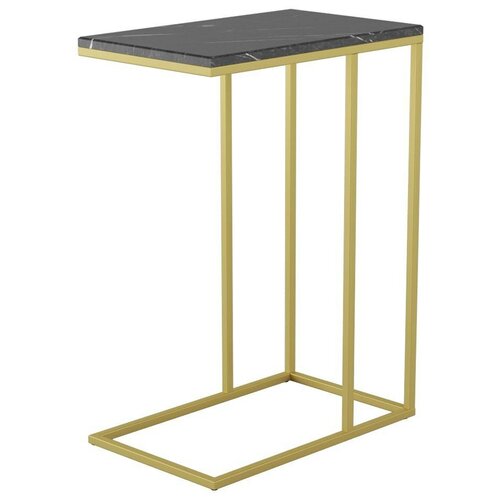 фото Стол придиванный агами голд черный мрамор/золото мебелик