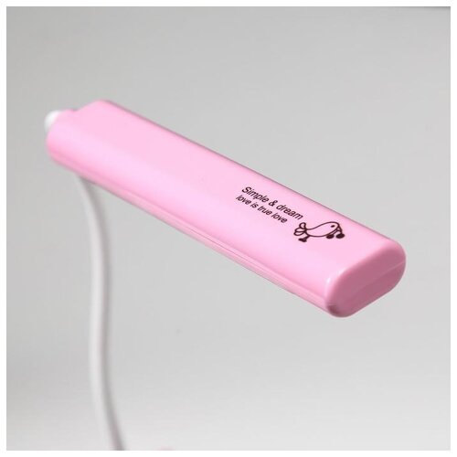 фото Лампа настольная risalux 16*led, 2 вт, 2 режима, usb, акб, розовая, 9*12*46 см
