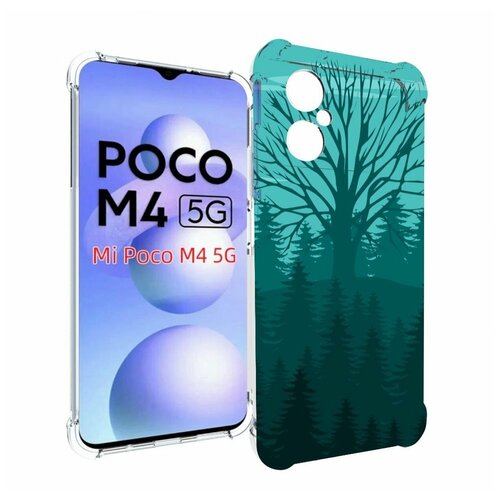 Чехол MyPads Лес для Xiaomi Poco M4 5G задняя-панель-накладка-бампер