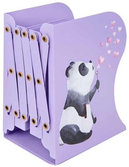 Подставка-держатель Brauberg для книг и учебников KIDS "Panda", раздвижная, металлическая, 238064