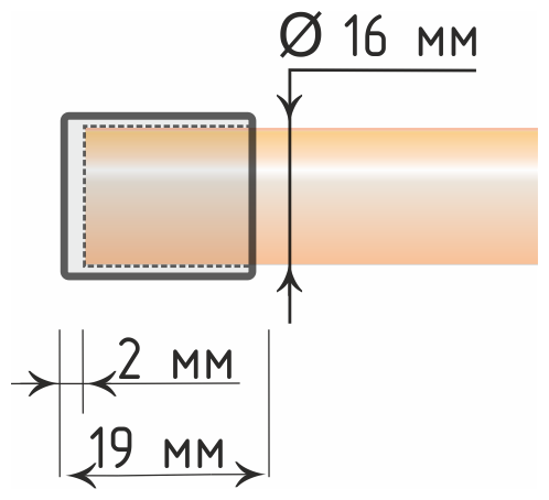 Наконечники для карниза OLEXDECO «Заглушка Прости» для труб диаметром 16 мм. Хром матовый