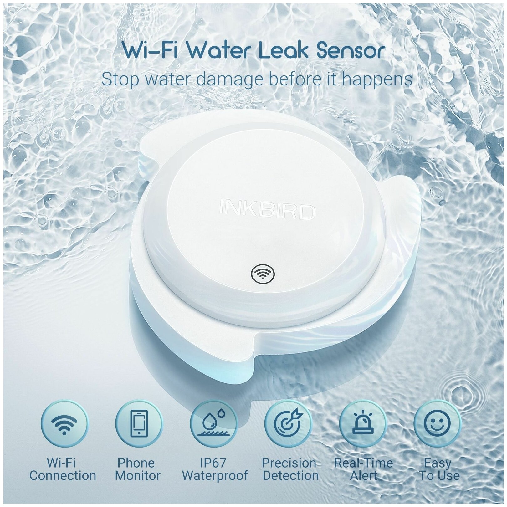 WI-FI датчик утечки воды INKBIRD IWS-WD1
