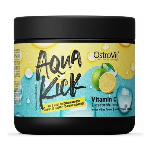 Витамин C OstroVit Aqua Kick Vitamin C, 300 г, Лимон-Лайм