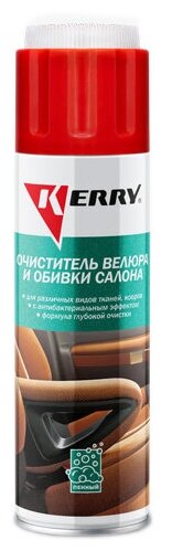 Очиститель велюра и обивки салона (пенный) (аэрозоль) (650 мл.) kerry kr-
