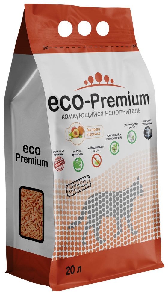 Наполнитель для кошачьего туалета ECO-Premium Комкующийся Персик 20л