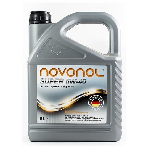 фото Синтетическое моторное масло novonol super 5w-40, 5 л