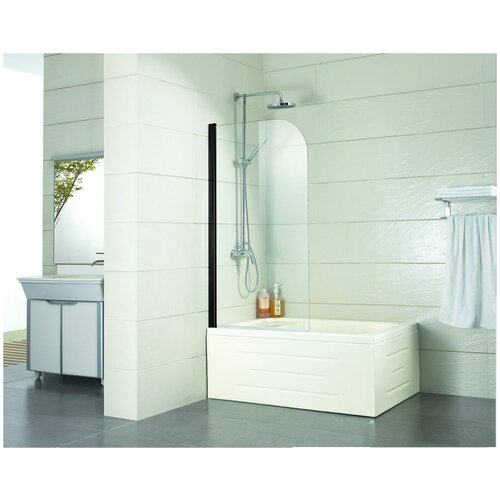Шторка для ванны распашная Azario Merrit 80х140 цвет профиля черный AZNF6211800BLACK