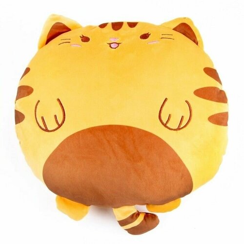Мягкая игрушка-подушка Кот , 43 см, цвет оранжевый
