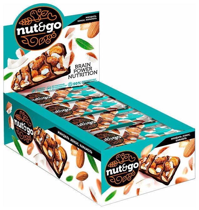 Миндальный батончик NUT N GO с кокосом — фото 1
