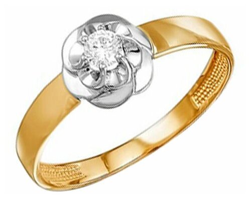 Кольцо Магия Золота, красное золото, 585 проба, фианит, размер 16