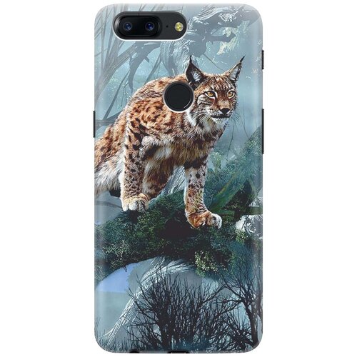 фото Re:pa накладка transparent для oneplus 5t с принтом "дикая рысь"