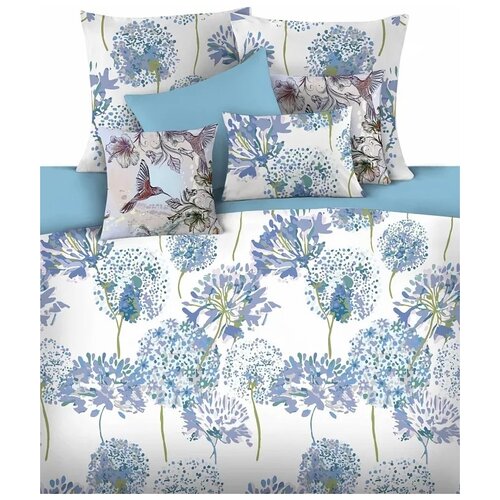 фото Постельное белье 1.5-спальное mona liza nora, сатин, 2 наволочки 70 х 70 см, белый/сиреневый