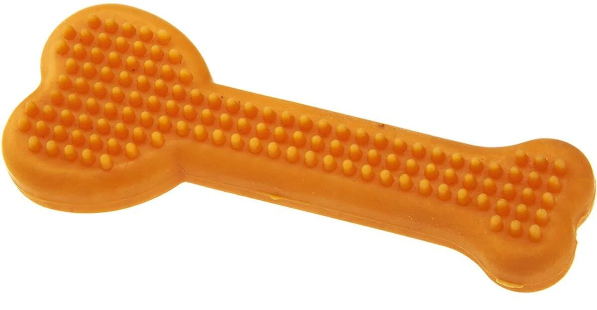 Ferplast игрушка-кость PA 6564 маленькая, резина (оранжевая) - фото №1