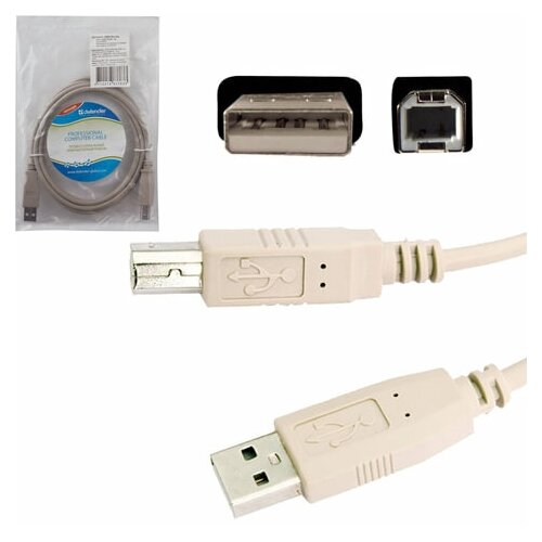 Кабель USB2.0 Defender, USB-A (m) - USB-B (m), 1,8м (83763)
