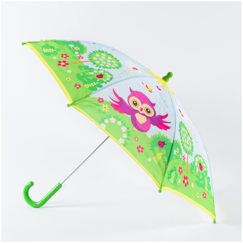 Зонт-трость Fine, полуавтомат, купол 78 см., система «антиветер», зеленый