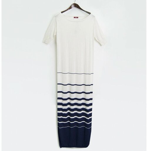 Платье TRI&CO, макси, размер XXL, белый, синий