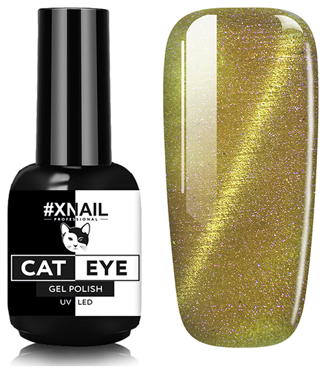 Гель лак XNAIL PROFESSIONAL Cat Eye кошачий глаз, магнитный, камуфлирующий, для дизайна ногтей, 10 мл, № 46