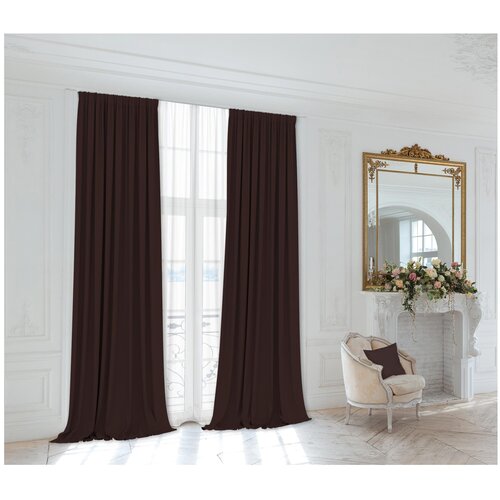 фото Шторы, 145*260 2 шт. (габардин коричневый) сирень