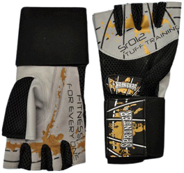 Перчатки тренировочные для тяжёлой атлетики без пальцев, материал: кожа, ткань. Цвет серый. Размер XХL.