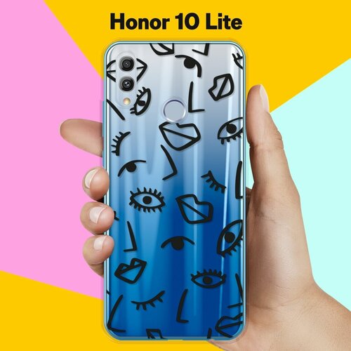 Силиконовый чехол Глаза и губы на Honor 10 Lite силиконовый чехол глаза и губы на honor 7a pro