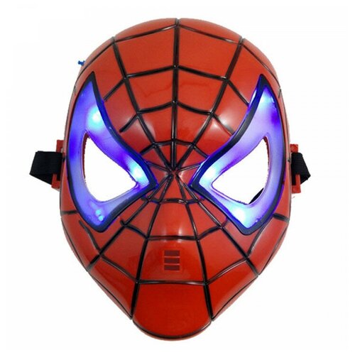 маска карнавальная человек паук черная светящаяся детская Маска Человек-Паук детская светящаяся