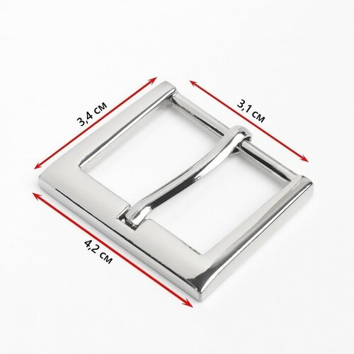 Пряжка для ремня, 4,2 × 3,4 см, 31 мм, цвет серебряный