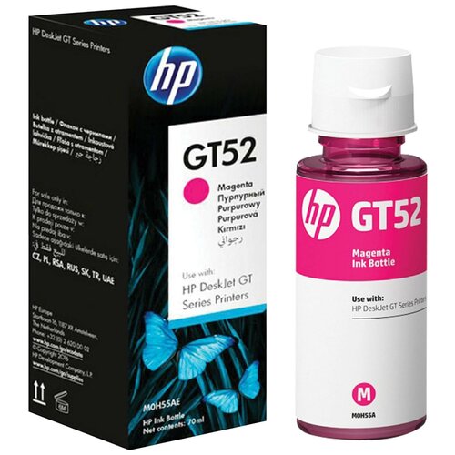 Чернила HP GT52 (M0H55AE) для InkTank 315/410/415, SmartTank 500/515/615 пурпурные, ресурс 8000 страниц, оригинальные