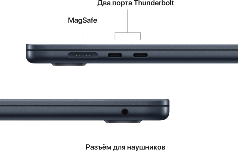 Ноутбук Apple MacBook Air A2941, 15.3", IPS, Apple M2 8 core 8ГБ, SSD 256ГБ, серый космос (mqkp3ru/a) - фото №11