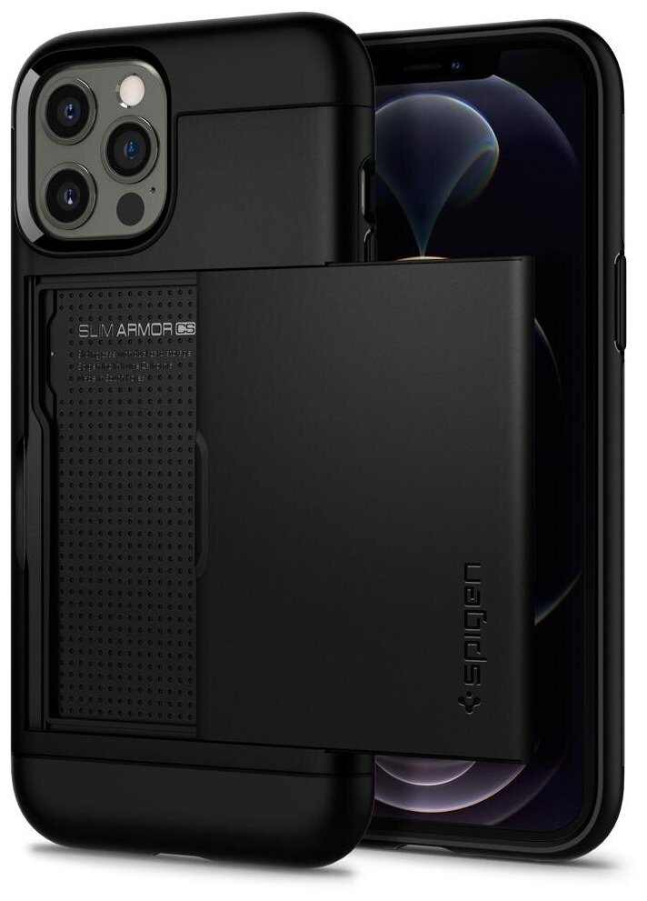 Чехол Spigen Slim Armor CS для iPhone 12/12 Pro ACS01707 (Black)