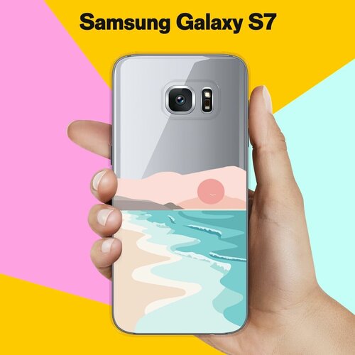 Силиконовый чехол на Samsung Galaxy S7 Прилив / для Самсунг Галакси С7 жидкий чехол с блестками желтый предатель на samsung galaxy s7 самсунг галакси с 7