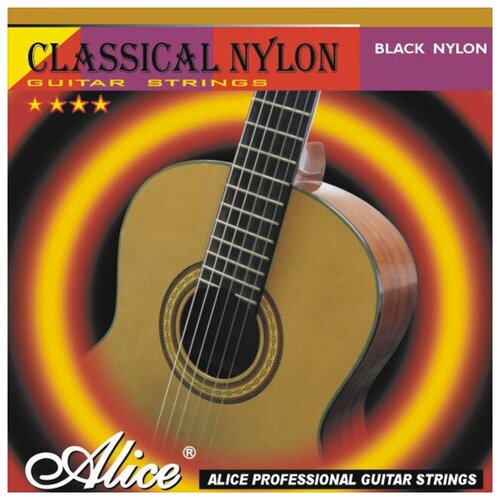 ac130 n комплект струн для классической гитары нейлон посеребренная медь [12] alice Струны для классической гитары Alice AC105BK-H