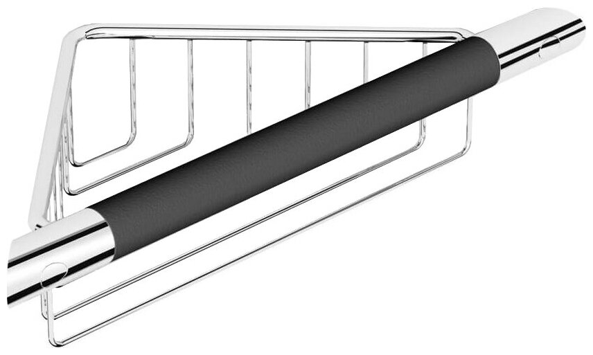 фото Поручень для ванны Langberger Footrest с полкой, черный/хром (72155)