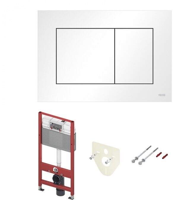 Комплект для установки подвесного унитаза: застенный модуль, пластиковая панель смыва TECEnow, белая глянцевая К447400