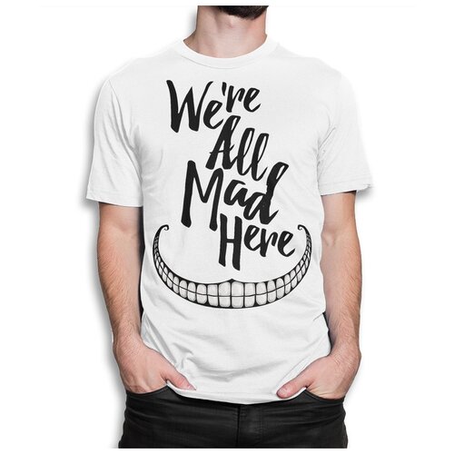фото Футболка dream shirts чеширский кот - we are all mad here мужская 3xl белая