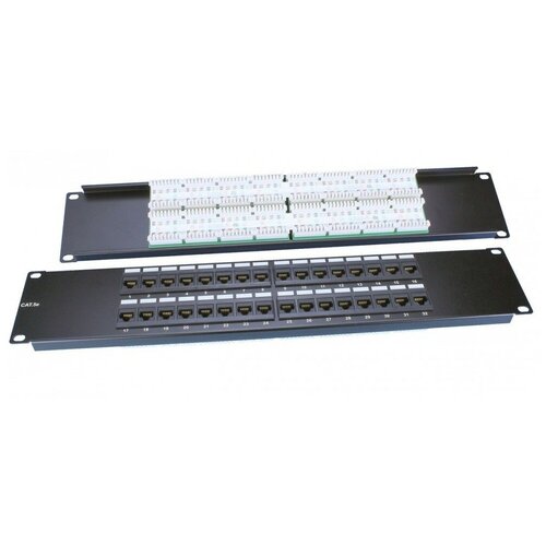 патч панель 19 hyperline pp3 19 16 8p8c c5e sh 110d Патч-панель Hyperline (PP3-19-32-8P8C-C5E-110D)