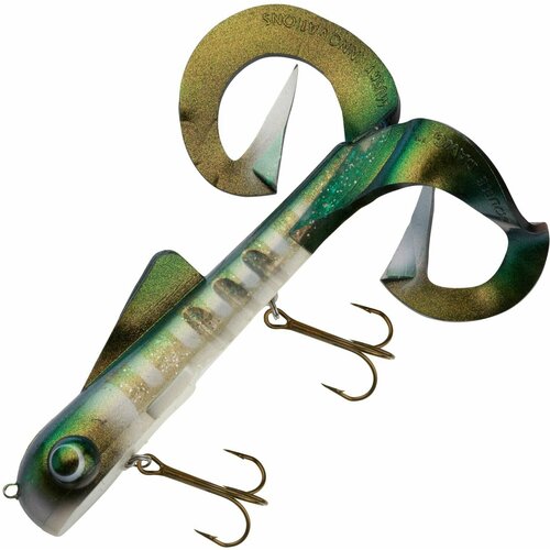 Приманка силиконовая Musky Innovations Custom Pro Magnum Double Dawg Ultra Flash #Rotten Perch